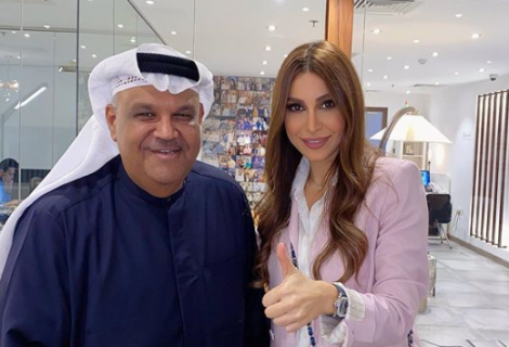حلو الفن - يارا تظهر مع نبيل شعيل في كواليس تسجيل أوبريت "صنّاع الأمَل".. صورة